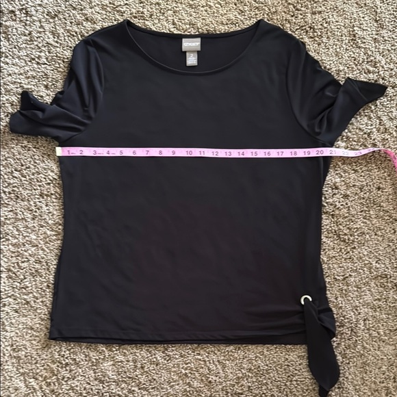 CHICO’S Women's Black Shortsleeved Top Sz Lg (Chico’s 2) - Picture 4 of 10